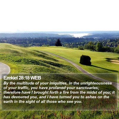 Ezekiel 28:18 WEB Bible Verse Image