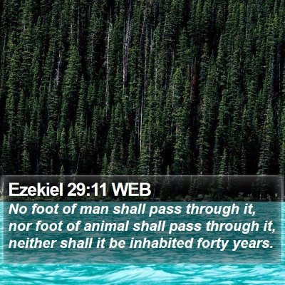 Ezekiel 29:11 WEB Bible Verse Image
