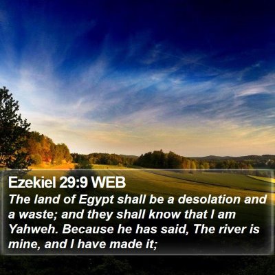 Ezekiel 29:9 WEB Bible Verse Image