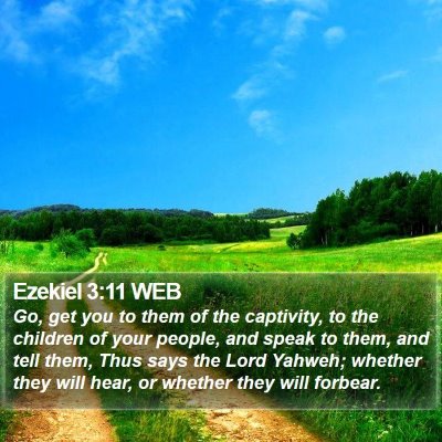 Ezekiel 3:11 WEB Bible Verse Image