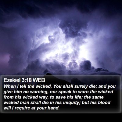 Ezekiel 3:18 WEB Bible Verse Image