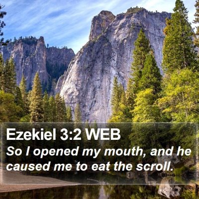 Ezekiel 3:2 WEB Bible Verse Image