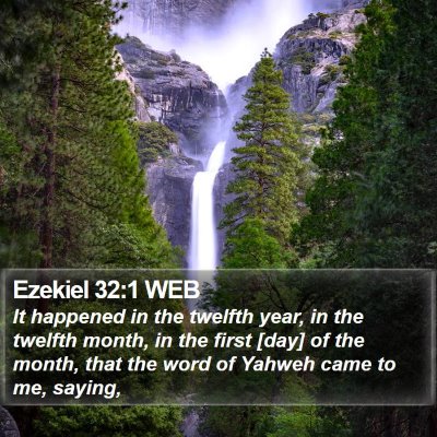 Ezekiel 32:1 WEB Bible Verse Image