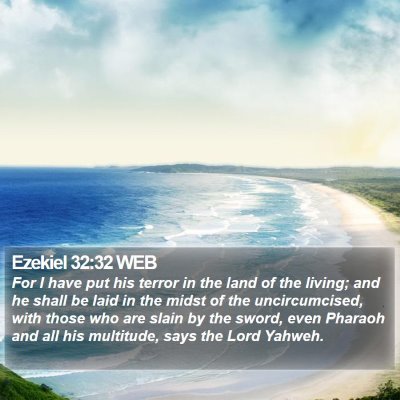 Ezekiel 32:32 WEB Bible Verse Image