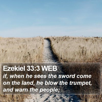 Ezekiel 33:3 WEB Bible Verse Image