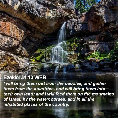 Ezekiel 34:13 WEB Bible Verse Image