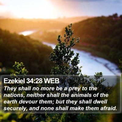 Ezekiel 34:28 WEB Bible Verse Image
