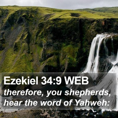 Ezekiel 34:9 WEB Bible Verse Image