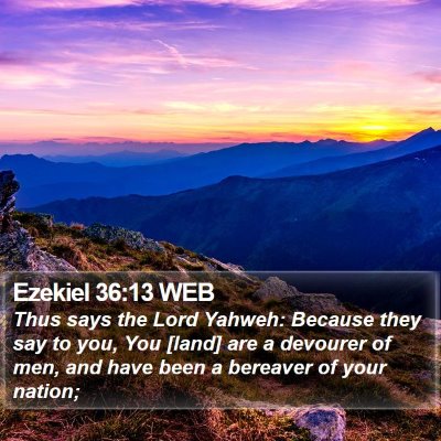 Ezekiel 36:13 WEB Bible Verse Image