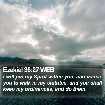 Ezekiel 36:27 WEB Bible Verse Image