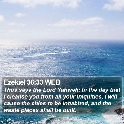 Ezekiel 36:33 WEB Bible Verse Image