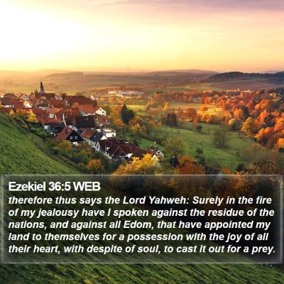 Ezekiel 36:5 WEB Bible Verse Image
