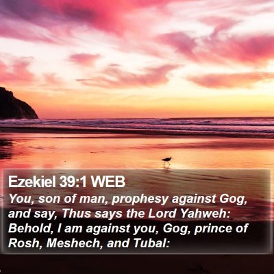 Ezekiel 39:1 WEB Bible Verse Image