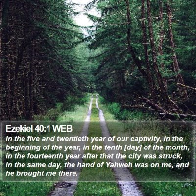 Ezekiel 40:1 WEB Bible Verse Image