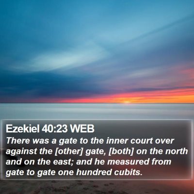 Ezekiel 40:23 WEB Bible Verse Image