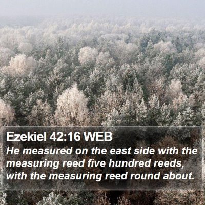 Ezekiel 42:16 WEB Bible Verse Image