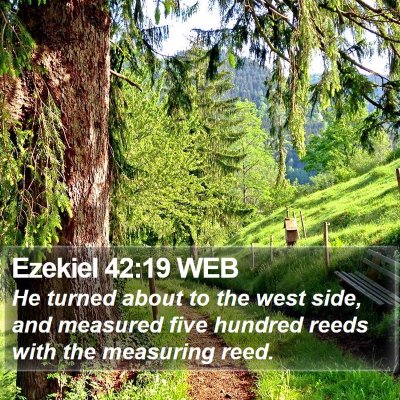 Ezekiel 42:19 WEB Bible Verse Image