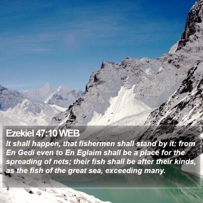 Ezekiel 47:10 WEB Bible Verse Image