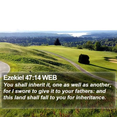 Ezekiel 47:14 WEB Bible Verse Image