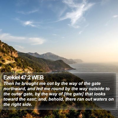 Ezekiel 47:2 WEB Bible Verse Image