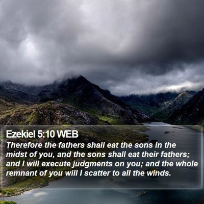 Ezekiel 5:10 WEB Bible Verse Image