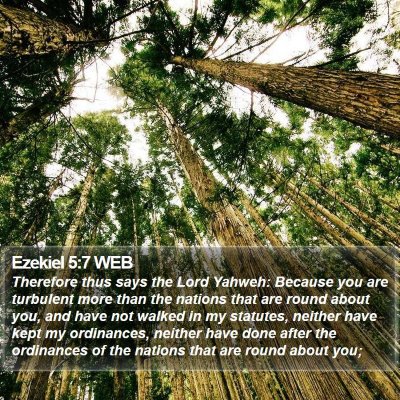 Ezekiel 5:7 WEB Bible Verse Image