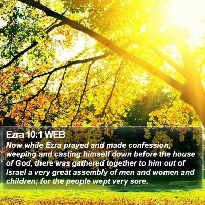 Ezra 10:1 WEB Bible Verse Image