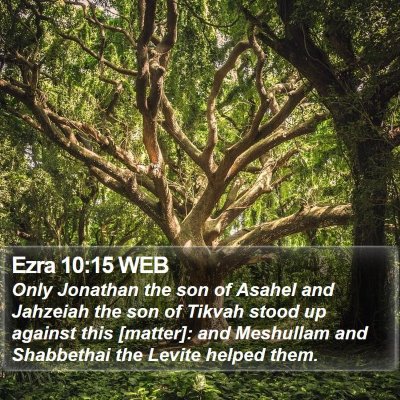 Ezra 10:15 WEB Bible Verse Image
