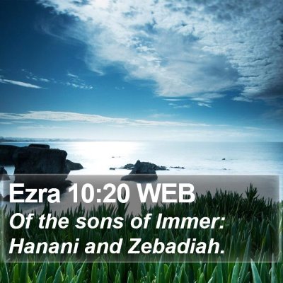 Ezra 10:20 WEB Bible Verse Image