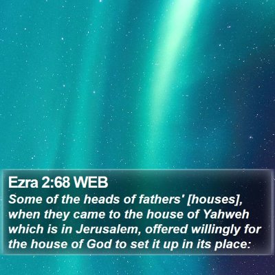 Ezra 2:68 WEB Bible Verse Image