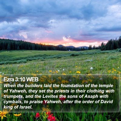 Ezra 3:10 WEB Bible Verse Image