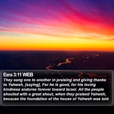 Ezra 3:11 WEB Bible Verse Image