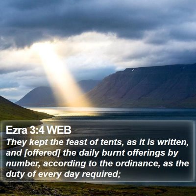 Ezra 3:4 WEB Bible Verse Image