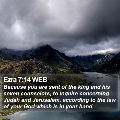 Ezra 7:14 WEB Bible Verse Image