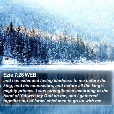 Ezra 7:28 WEB Bible Verse Image