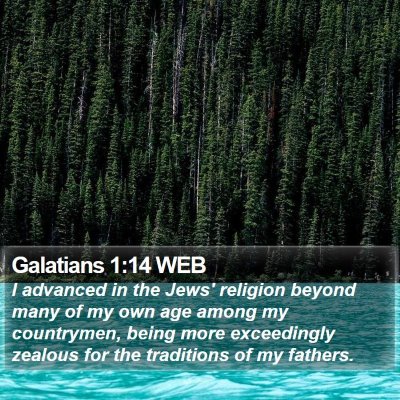 Galatians 1:14 WEB Bible Verse Image