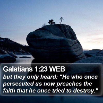 Galatians 1:23 WEB Bible Verse Image