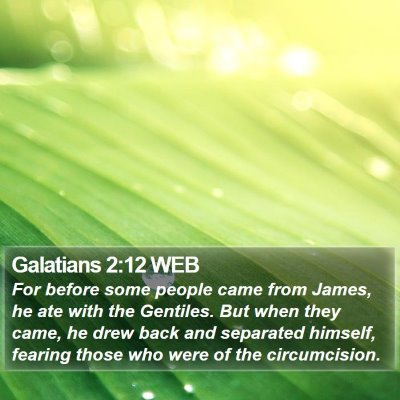 Galatians 2:12 WEB Bible Verse Image