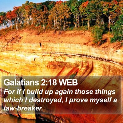 Galatians 2:18 WEB Bible Verse Image