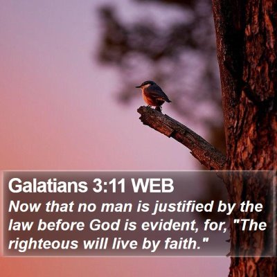 Galatians 3:11 WEB Bible Verse Image