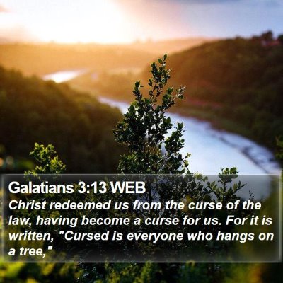 Galatians 3:13 WEB Bible Verse Image