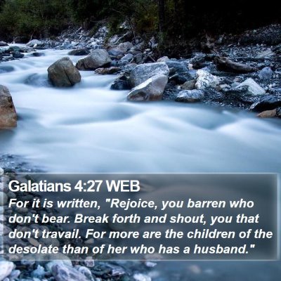 Galatians 4:27 WEB Bible Verse Image