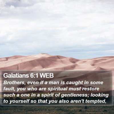 Galatians 6:1 WEB Bible Verse Image