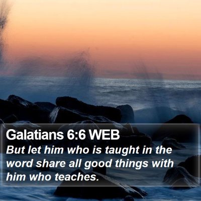 Galatians 6:6 WEB Bible Verse Image