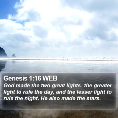 Genesis 1:16 WEB Bible Verse Image