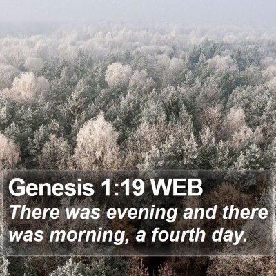 Genesis 1:19 WEB Bible Verse Image