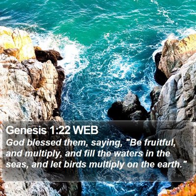 Genesis 1:22 WEB Bible Verse Image