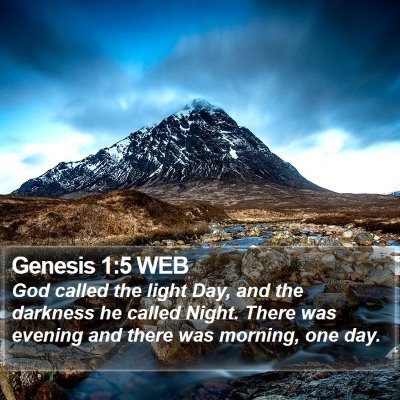 Genesis 1:5 WEB Bible Verse Image