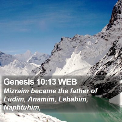 Genesis 10:13 WEB Bible Verse Image