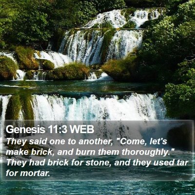Genesis 11:3 WEB Bible Verse Image